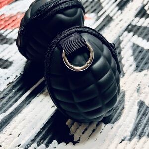Black Grenade-Shaped Coin Pouch